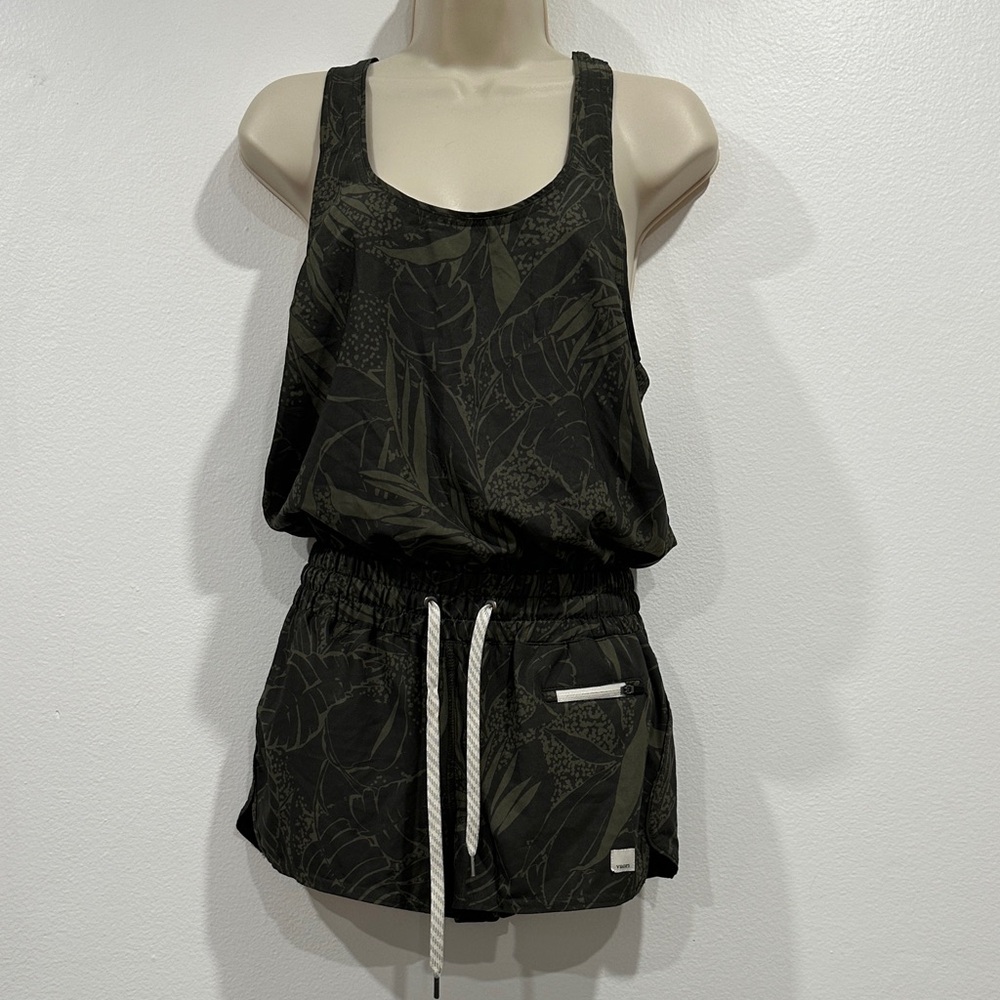 Vuori Olive Leaf Print Romper - Like New!